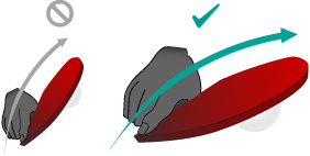 より前方にスイングできる