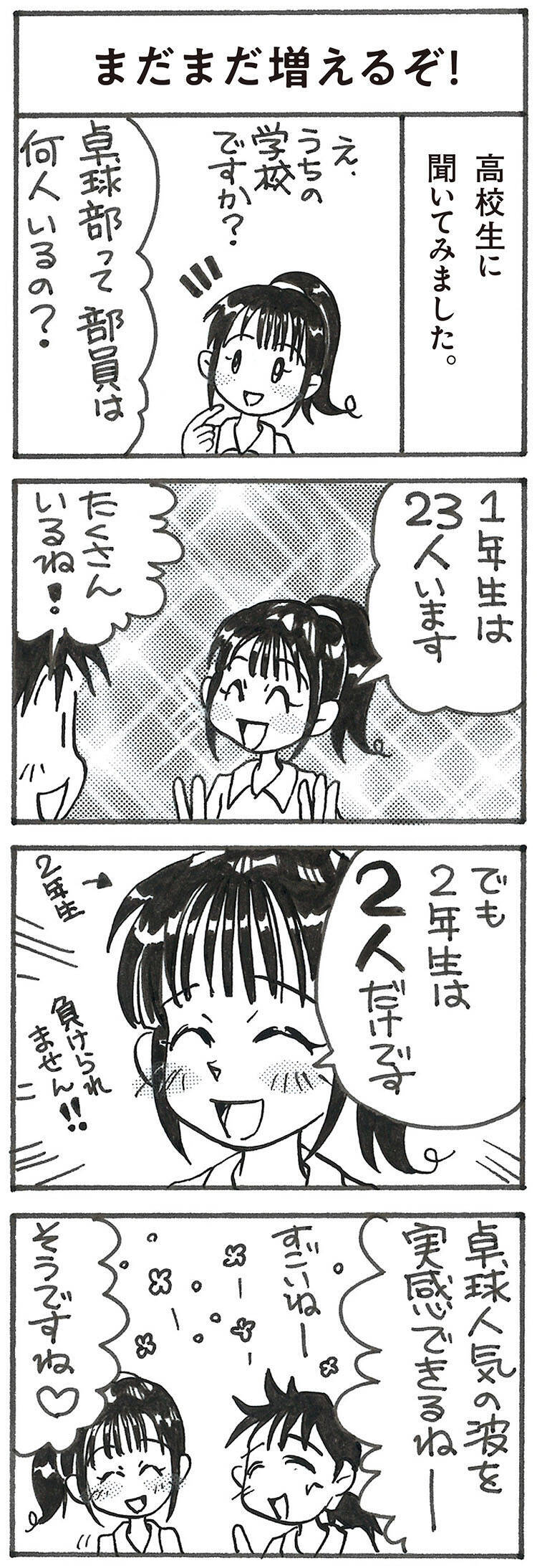 4コマ漫画 林とら子の卓球あるある 79 まだまだ増えるぞ 卓球レポート