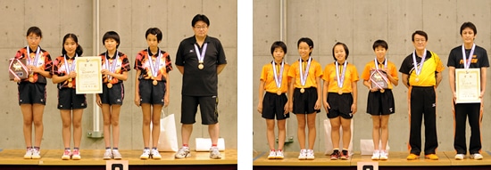 女子の3位は弘前卓球センターとピンテック