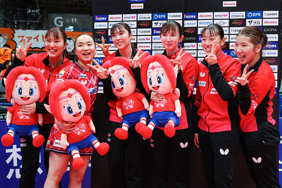卓球 Tリーグ女子セミファイナル 日本生命レッドエルフが3-0で勝利