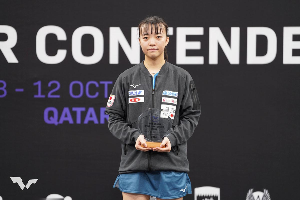 卓球 WTTユーススターコンテンダー ドーハ　小塩悠菜がU19女子シングルス優勝