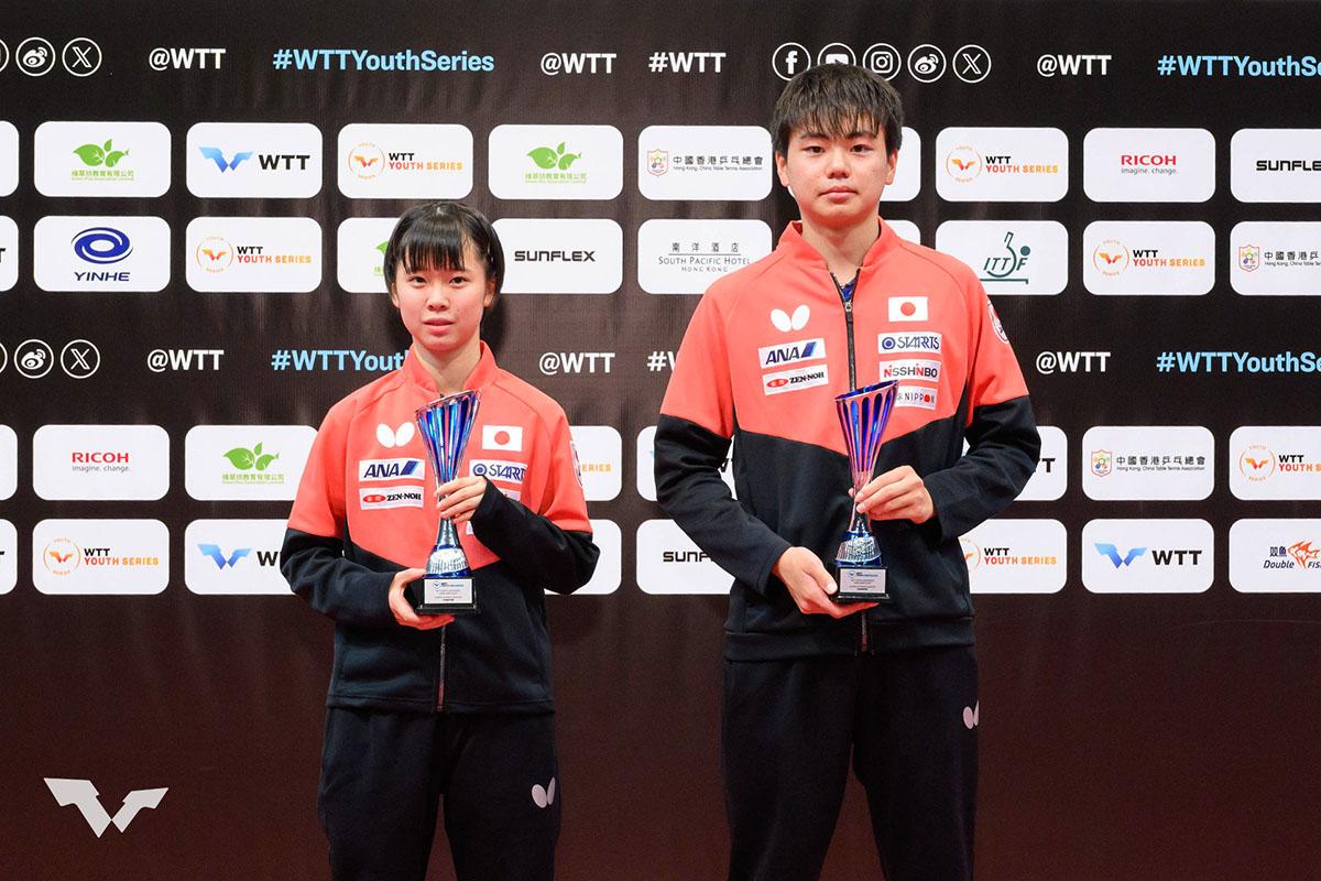 卓球 WTTユースコンテンダー 香港　平塚健友／石田心美ペアがU19優勝　小林右京／髙橋青葉ペアがU15優勝