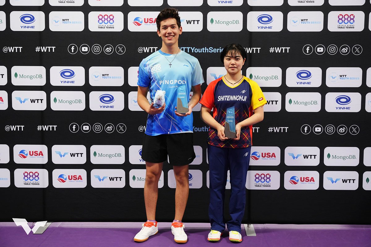 卓球 WTTユースコンテンダー サンフランシスコ4　髙森愛央が混合ダブルス優勝