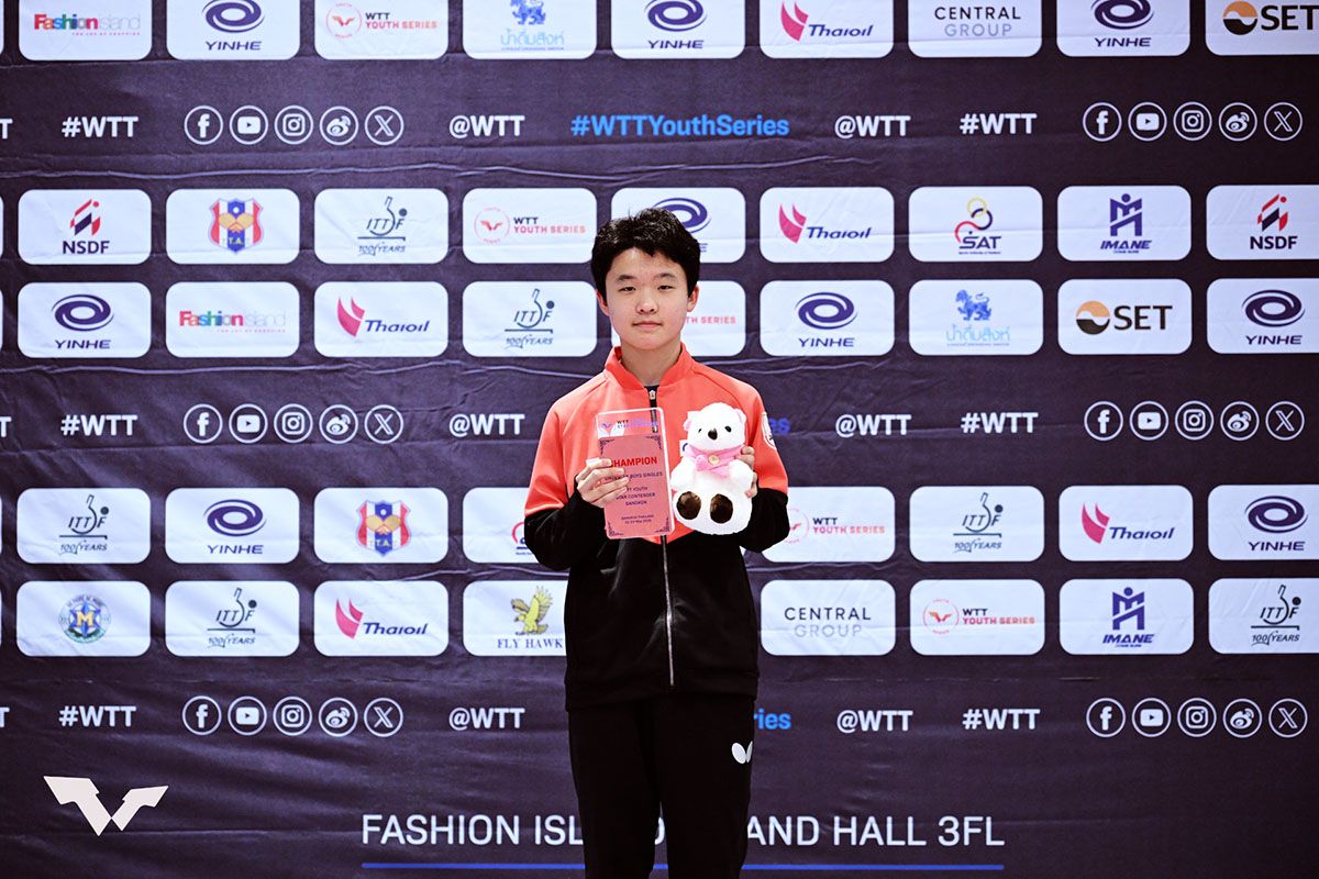 卓球 WTTユーススターコンテンダー バンコク　原澤駿太がU15男子シングルス優勝