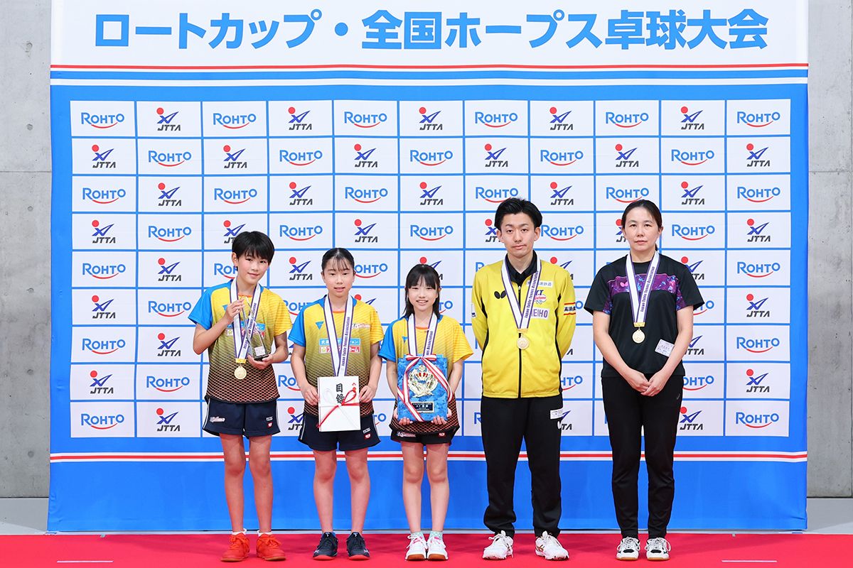 全国ホープス卓球大会 結果　～男子は関西卓球アカデミー、女子はT.T彩たまが優勝～