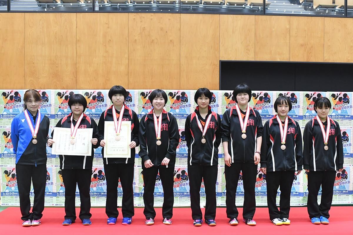 第48回全国高校選抜卓球大会 女子学校対抗は四天王寺が6連覇 卓球レポート