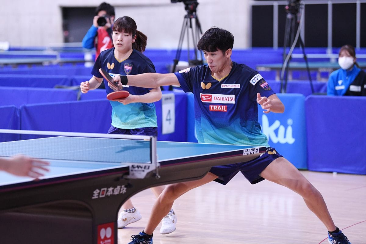 2022年全日本卓球　混合ダブルス4回戦・準々決勝の記録と準決勝の組み合わせ