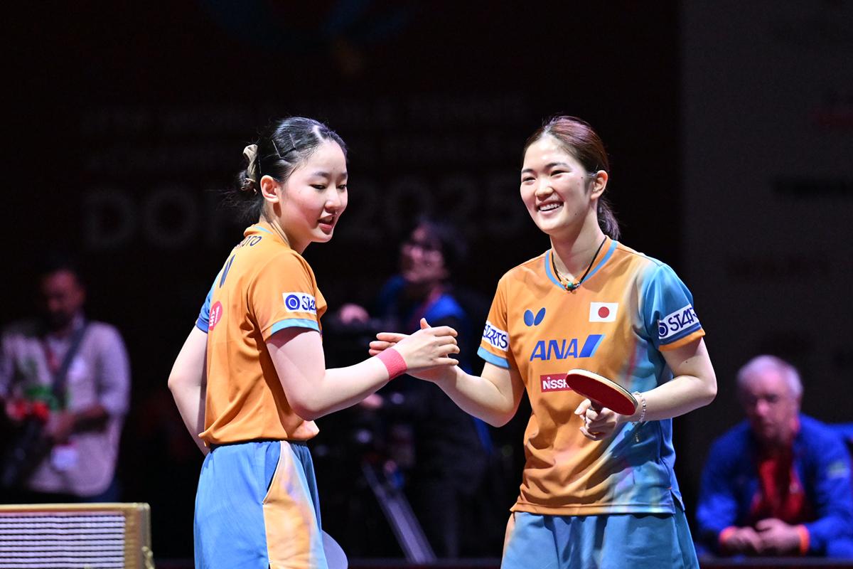 世界卓球2025ドーハ　女子ダブルス3回戦　張本／木原、大藤／横井がベスト8進出