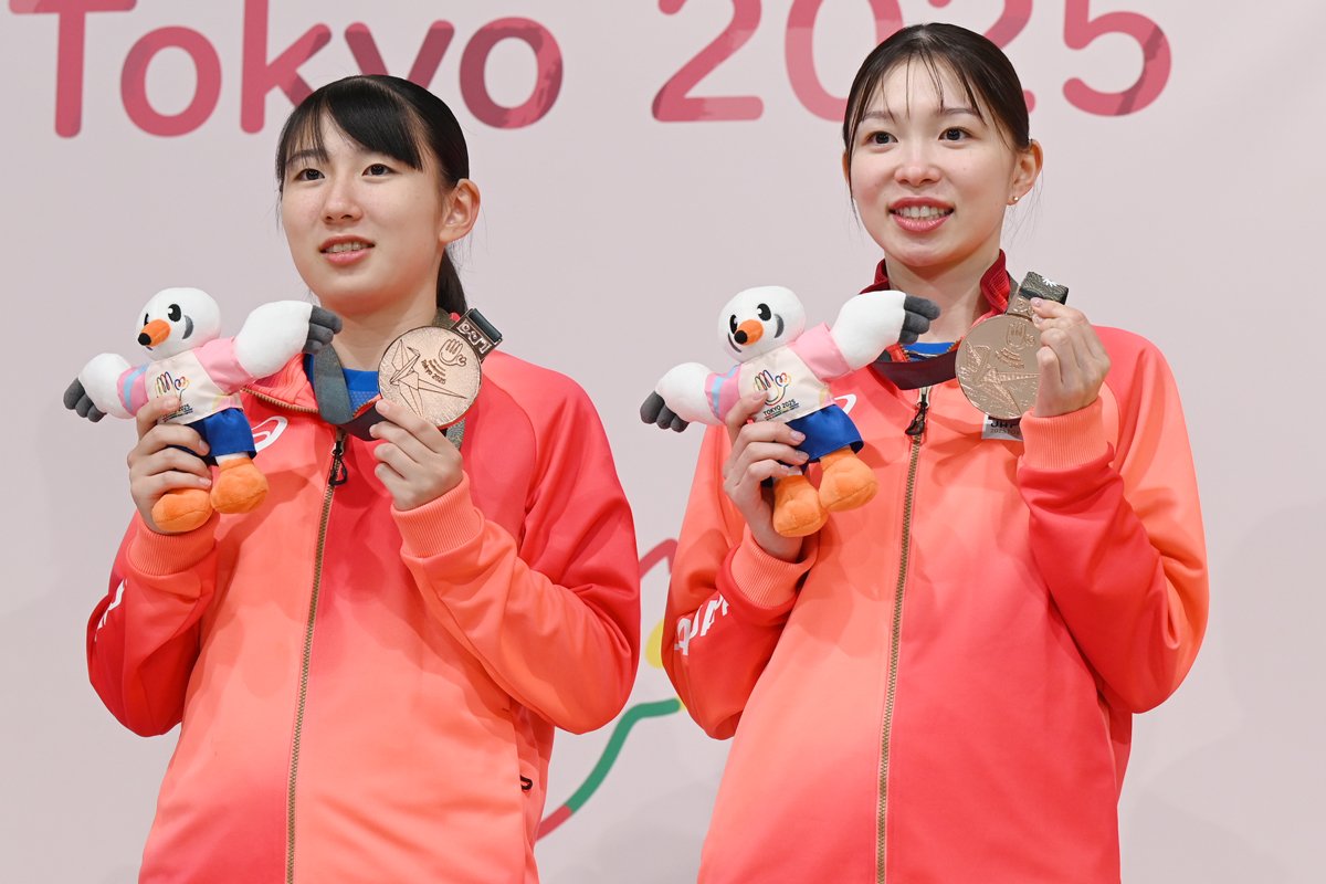 第25回夏季デフリンピック競技大会　卓球競技（女子ダブルス）の結果　山田萌心／山田瑞恵が銅メダル