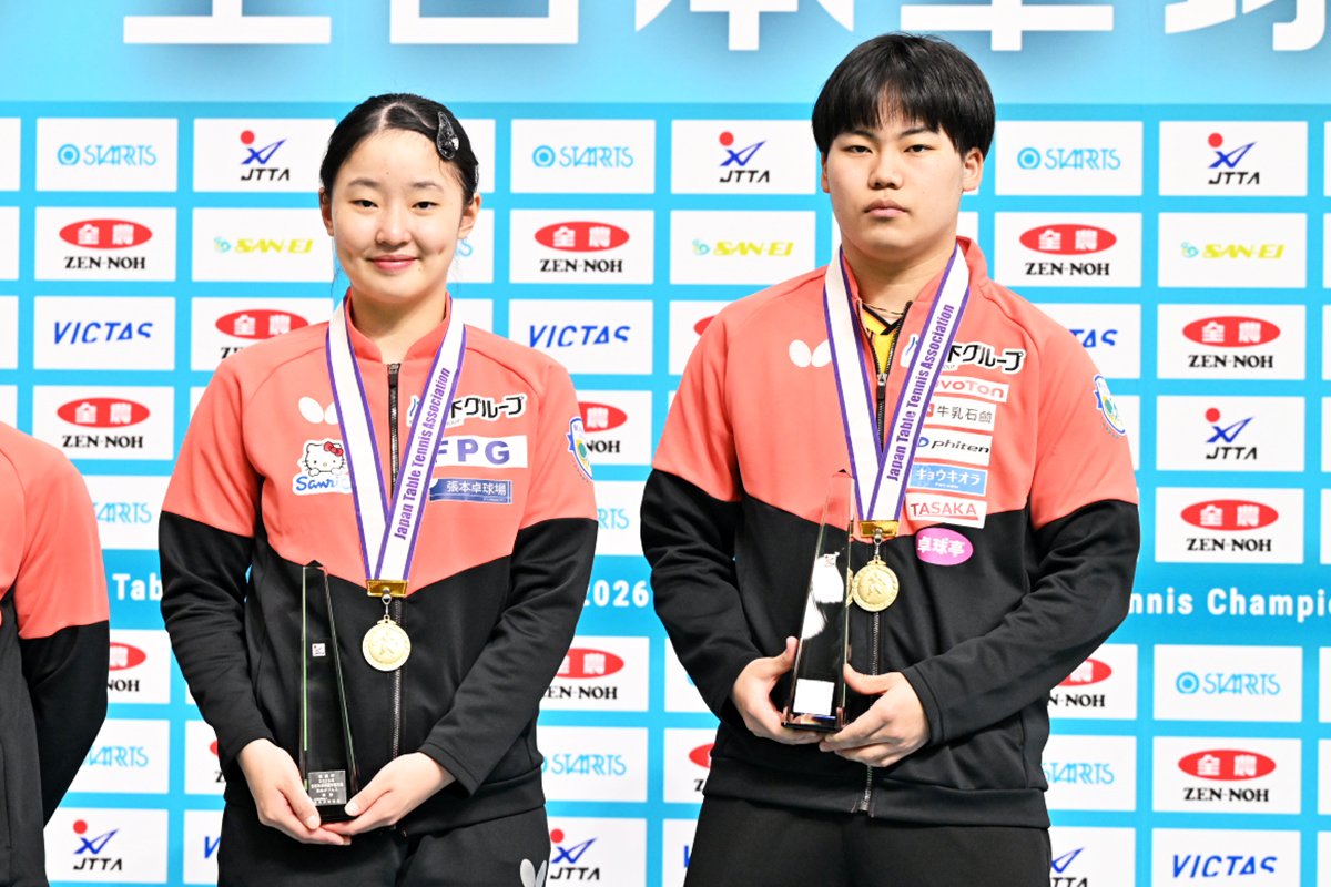 2026年全日本卓球　混合ダブルスは松島輝空／張本美和が初優勝
